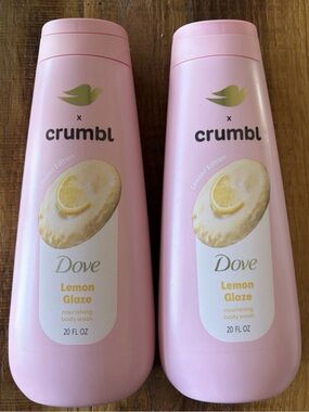 Dove Body Wash Crumbl Lemon Glaze 20 fl oz limited edition lot of two 2